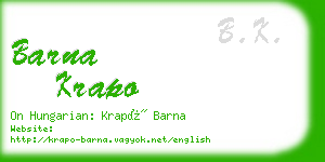 barna krapo business card